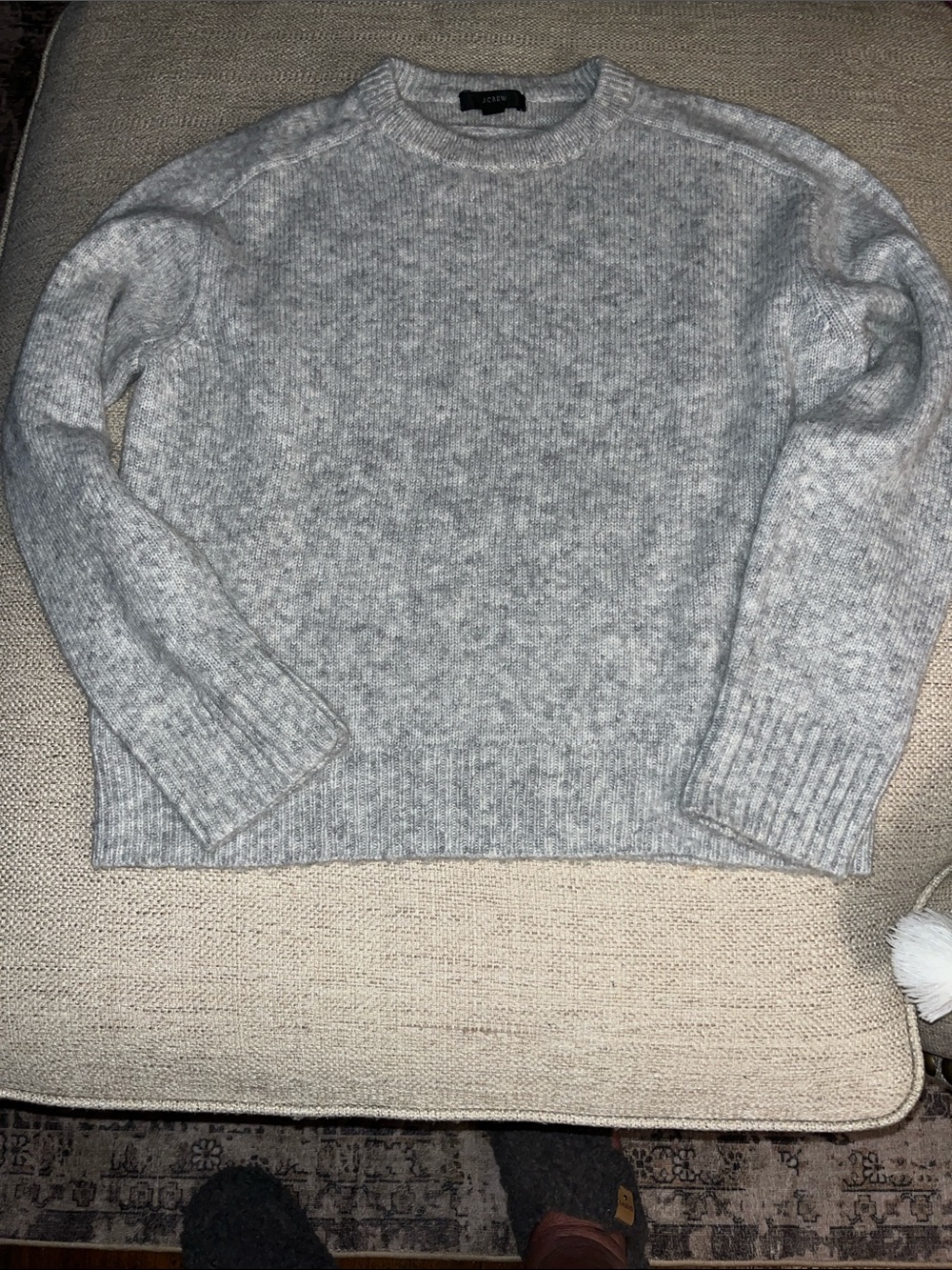 J. Crew Heather Light Gray Crewneck Sweater - Size S